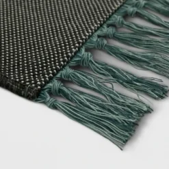 5' X 7' Diamond Fringed Outdoor Rug Gray/Teal - Project 62™