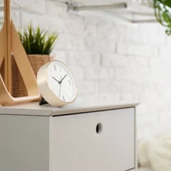 6" Round Wall Clock White/Brass - Project 62™ -Furniture Bargain Store GUEST 661fe74b 32f0 48ac 801b 28fcc52c3e2c