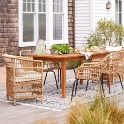 Kaufmann Wood Rectangle Patio Dining Table, Outdoor Furniture - Natural - Project 62™