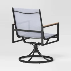 2pc Henning Swivel Outdoor Patio Dining Chairs Rocking Chairs Black - Project 62™ -Furniture Bargain Store GUEST 957c3148 13aa 4f30 8f50 cb97cb144289