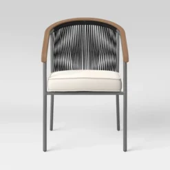 2pc Apex Mixed Material Outdoor Patio Dining Chairs Arm Chairs Black - Project 62™ -Furniture Bargain Store GUEST 978e1c55 8875 4a7c 8e5b 0ee6aa1a61c3