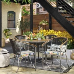 Woven Tapestry With Braid Outdoor Rug - Project 62™