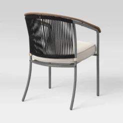 2pc Apex Mixed Material Outdoor Patio Dining Chairs Arm Chairs Black - Project 62™ -Furniture Bargain Store GUEST afd87573 f32e 4143 ae0d 3bc9464f8622