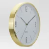 6" Round Wall Clock White/Brass - Project 62™ -Furniture Bargain Store GUEST b34cc3e5 ae80 45ae 8bec f6a921b779eb
